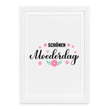 Couronne de fleurs en rose pastel - Affiche encadrée (27 × 37 cm) - blanc - Devant