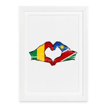 Mali Nairobi drapeau mains cœur utilisé - Affiche encadrée (27 × 37 cm) - blanc - Devant
