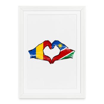 Tschad_Nairobi_Flagge_Afrika_used - Framed poster (27 × 37 cm) - white - Front