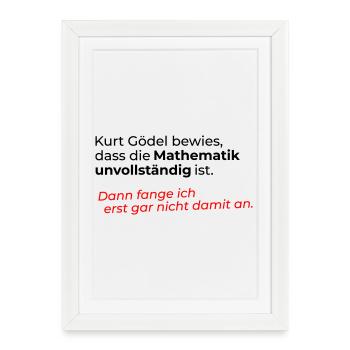 Mathématiques incomplètes - Affiche encadrée (27 × 37 cm) - blanc - Devant