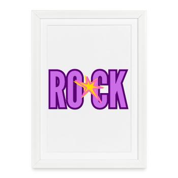 ROCK Violet Etoile Femme - Affiche encadrée (27 × 37 cm) - blanc - Devant