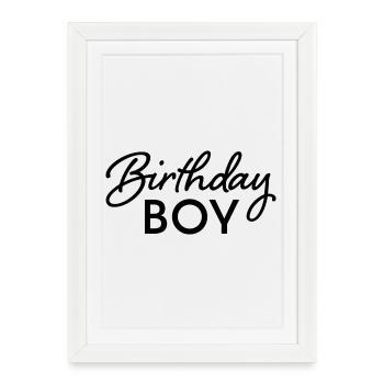 Garçon d’anniversaire - Affiche encadrée (27 × 37 cm) - blanc - Devant