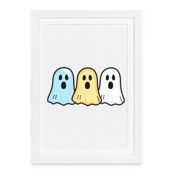 Ghosts Halloween Équipe drôle - Affiche encadrée (27 × 37 cm) - blanc - Devant