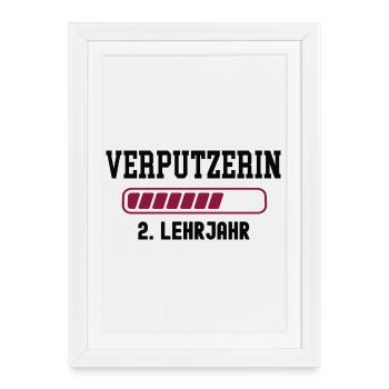Apprentissage plâtrier 2ème année d’apprentissage apprentissage plâtrier - Affiche encadrée (27 × 37 cm) - blanc - Devant