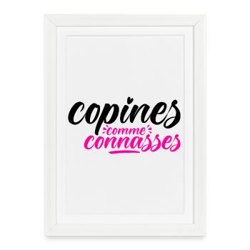 Copines Comme Connasses Meilleure Copine Filles - Affiche encadrée (27 × 37 cm) - blanc - Devant