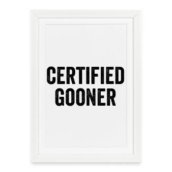 Gooner certifié Gooning - Affiche encadrée (27 × 37 cm) - blanc - Devant
