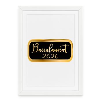 France Lycée Baccalauréat 2026 - Affiche encadrée (27 × 37 cm) - blanc - Devant