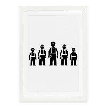 Construction Worker Team - Framed poster (27 × 37 cm) - white - Front