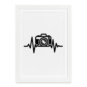 Camera Heartbeat – Photographer Gift - Framed poster (27 × 37 cm) - white - Front