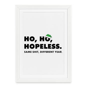 Déclaration anti-Noël : humour de Noël laid - Affiche encadrée (27 × 37 cm) - blanc - Devant