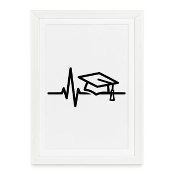 Graduation Heartbeat – Graduation & Student Design - Framed poster (27 × 37 cm) - white - Front
