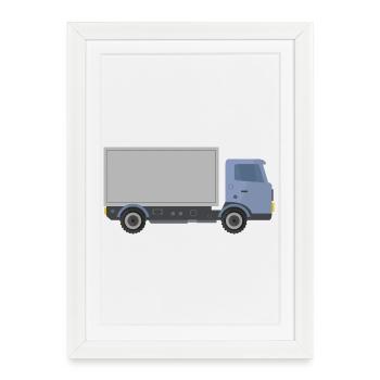 Camion de livraison - Affiche encadrée (27 × 37 cm) - blanc - Devant