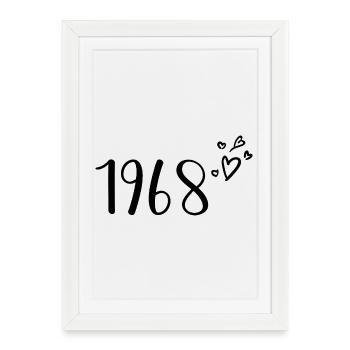 1968 - Affiche encadrée (27 × 37 cm) - blanc - Devant