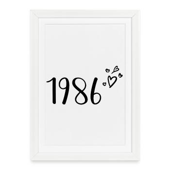 1986 - Affiche encadrée (27 × 37 cm) - blanc - Devant