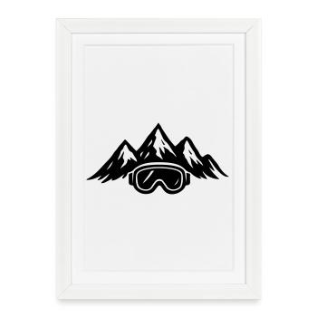 Icône de piste des montagnes de ski Ski Goggles - Affiche encadrée (27 × 37 cm) - blanc - Devant