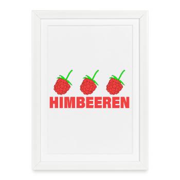 RASPBERRIES - Framed poster (27 × 37 cm) - white - Front