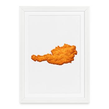 Schnitzel Austria Plat culte et favori - Affiche encadrée (27 × 37 cm) - blanc - Devant