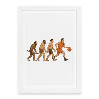 Évolution basket et sport - Affiche encadrée (27 × 37 cm) - blanc - Devant