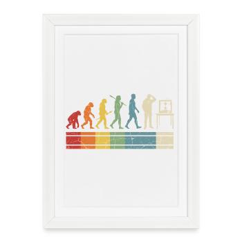 3D Printing Evolution – Vintage Maker Design - Framed poster (27 × 37 cm) - white - Front