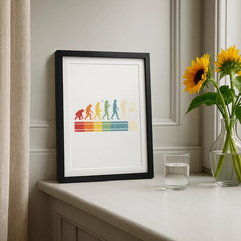 Évolution de l’impression 3D – Vintage Maker Design Affiche encadrée (27 × 37 cm)