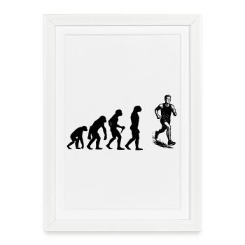 Motif minimaliste de course - Affiche encadrée (27 × 37 cm) - blanc - Devant
