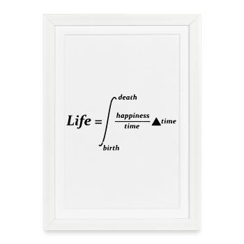 Vie Mort Bonheur Temps naissance - Affiche encadrée (27 × 37 cm) - blanc - Devant
