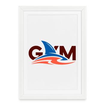 Logo de la salle de sport Wave Crest - Affiche encadrée (27 × 37 cm) - blanc - Devant