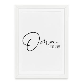 Grandma est. 2026 - Framed poster (27 × 37 cm) - white - Front