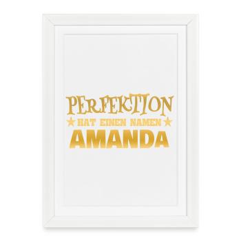 Amanda as a woman's name - Framed poster (27 × 37 cm) - white - Front