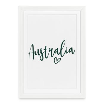 Australia Heart Women's Love Australia - Framed poster (27 × 37 cm) - white - Front