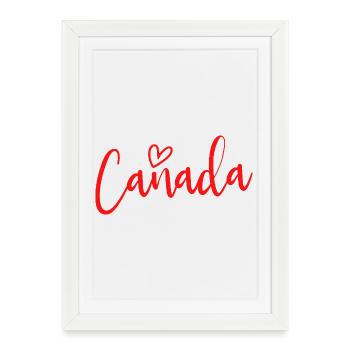 Canada Heart Women’s Love Canada - Affiche encadrée (27 × 37 cm) - blanc - Devant
