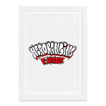 Headbanging Network Graffiti - Framed poster (27 × 37 cm) - white - Front