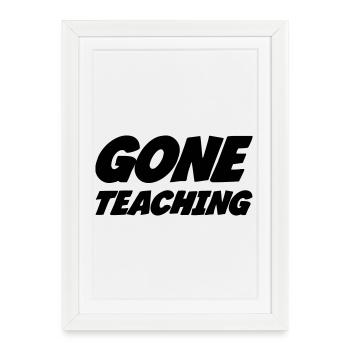 Parti Enseigner : Design Humour Prof en Action - Affiche encadrée (27 × 37 cm) - blanc - Devant