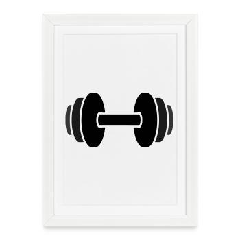Salle de sport avec haltères - Affiche encadrée (27 × 37 cm) - blanc - Devant