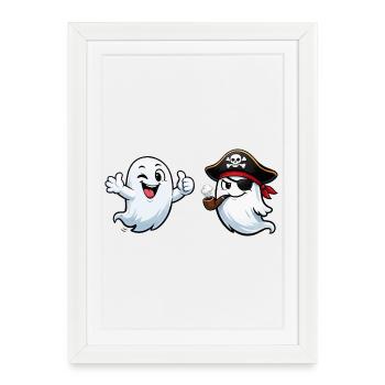Duo de pirates fantômes - Affiche encadrée (27 × 37 cm) - blanc - Devant