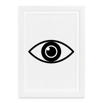 Oeil - Affiche encadrée (27 × 37 cm) - blanc - Devant