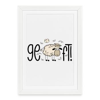 Done! Sheep - Framed poster (27 × 37 cm) - white - Front