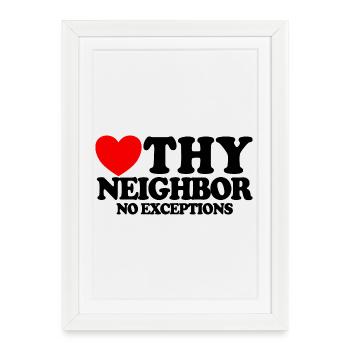 Aimez votre prochain – sans exception. Christian - Affiche encadrée (27 × 37 cm) - blanc - Devant