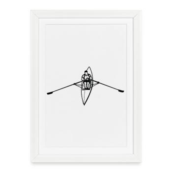 rowing boat - Framed poster (27 × 37 cm) - white - Front