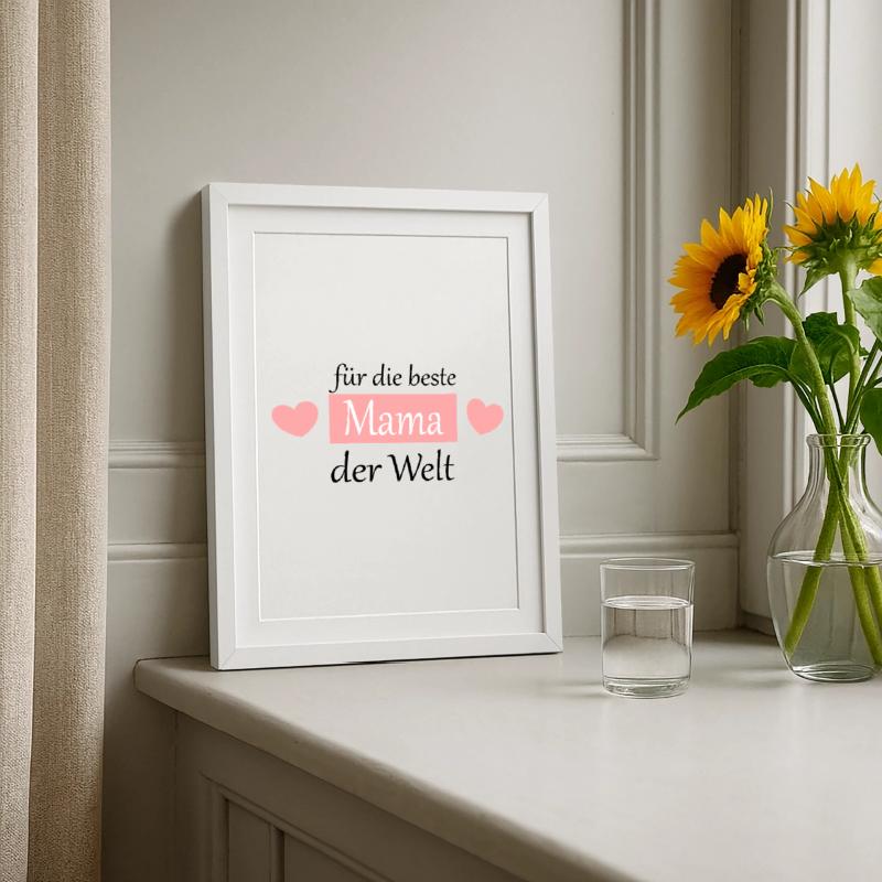 Muttertags Geschenk Mutter Muttertag Geschenkidee Gerahmtes Poster (27 × 37 cm)