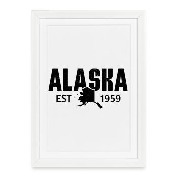 Alaska State Est 1959 Retro Vintage - Framed poster (27 × 37 cm) - white - Front