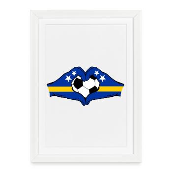 Mains du drapeau de Curaçao en forme de cœur - Affiche encadrée (27 × 37 cm) - blanc - Devant