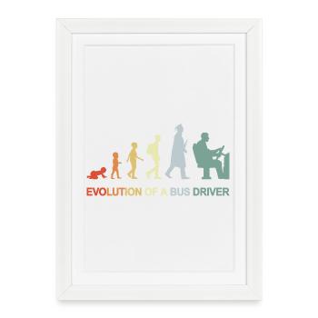 Baby to Bus Driver Evolution - Framed poster (27 × 37 cm) - white - Front