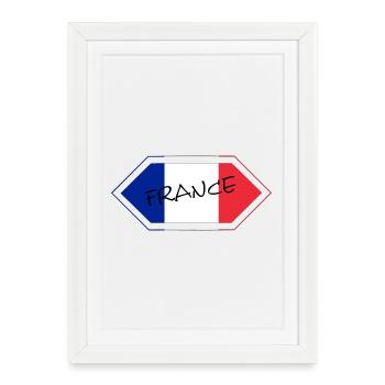 French Flag Manuscript - Framed poster (27 × 37 cm) - white - Front