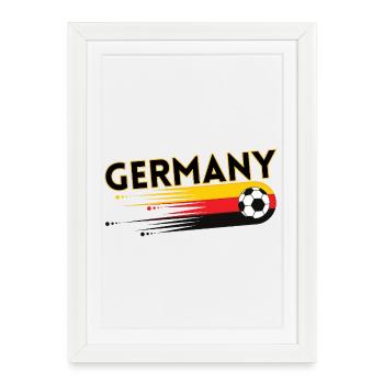 Germany German Football Soccer Ball Travel Retro - Affiche encadrée (27 × 37 cm) - blanc - Devant