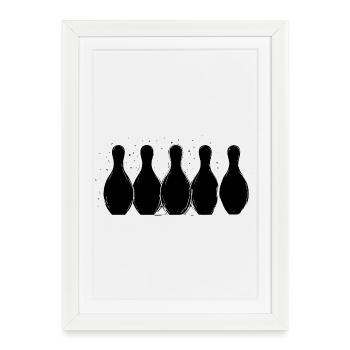 Croquis de bowling - Affiche encadrée (27 × 37 cm) - blanc - Devant