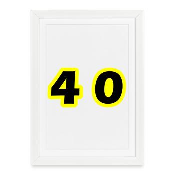 40 Symbole numérique - Affiche encadrée (27 × 37 cm) - blanc - Devant