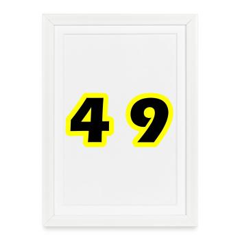 Symbole du chiffre 49 - Affiche encadrée (27 × 37 cm) - blanc - Devant