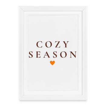 Cozy Season | Simple autumn design - Framed poster (27 × 37 cm) - white - Front