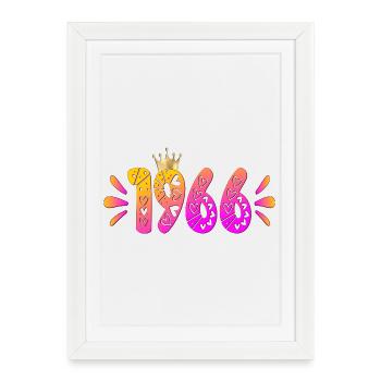 Couronne d’anniversaire 1966 - Affiche encadrée (27 × 37 cm) - blanc - Devant
